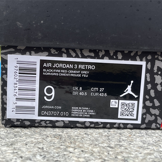 Air Jordan 3 “Black Cement Basketball Shoes     DN3707-010 - DopestKickz