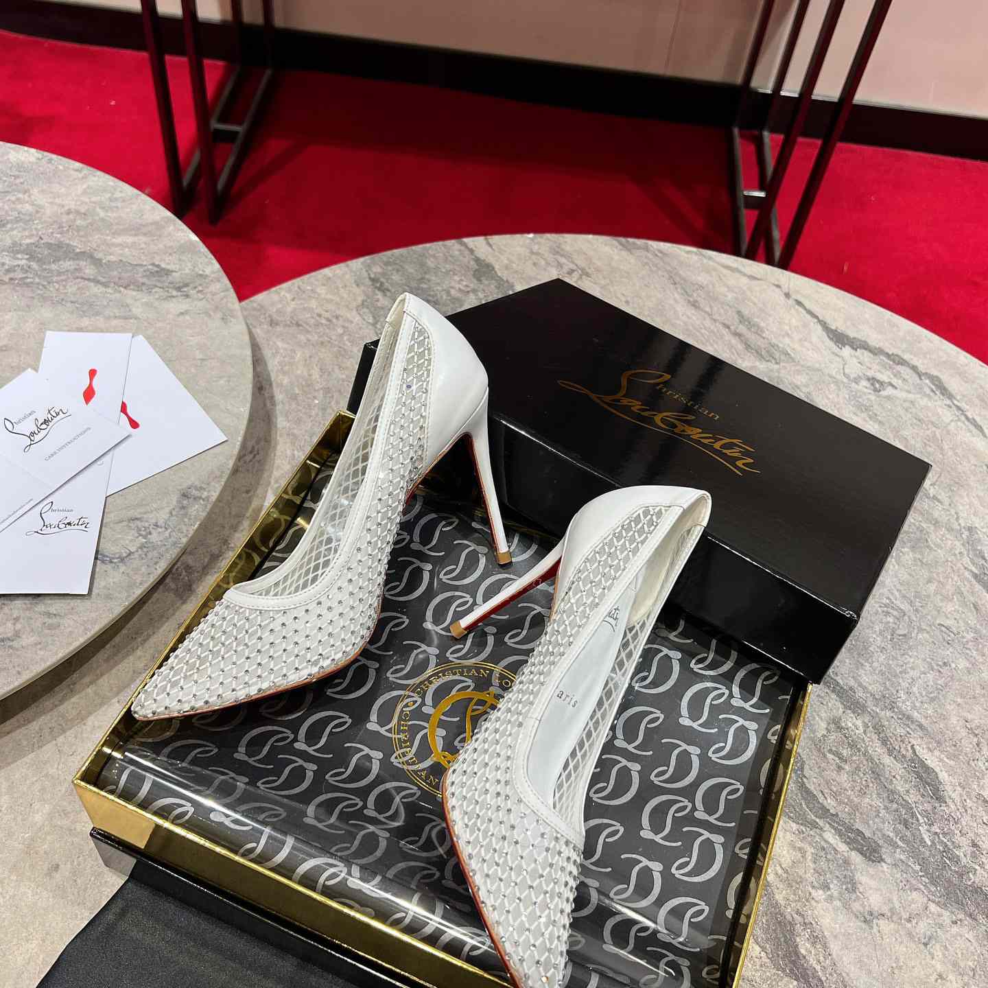 Christian Louboutin Apostropha Mesh Stras  80 mm - DopestKickz