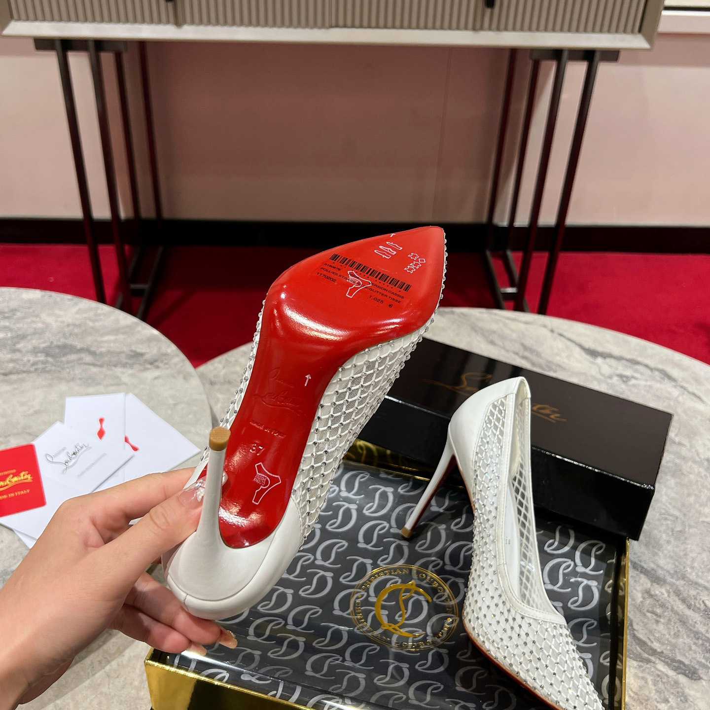 Christian Louboutin Apostropha Mesh Stras  80 mm - DopestKickz