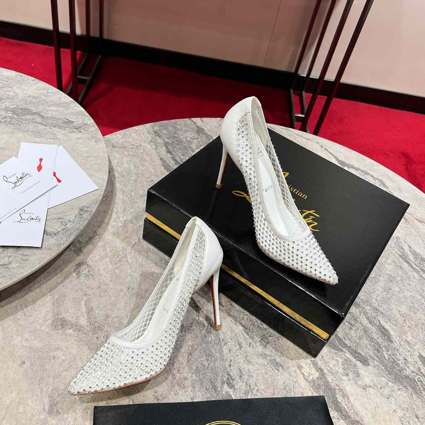 Christian Louboutin Apostropha Mesh Stras  80 mm - DopestKickz