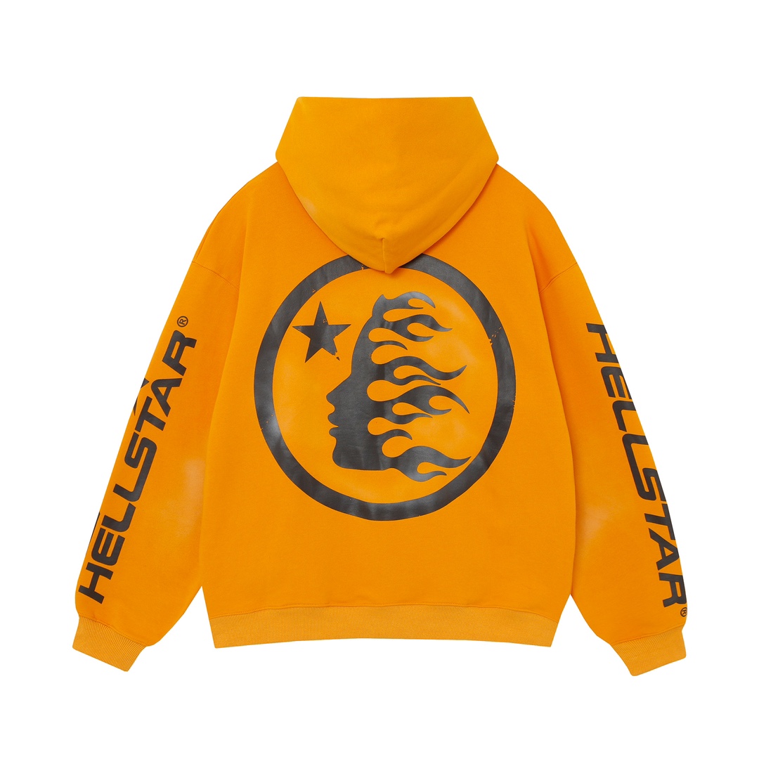 Hellstar Fire Orange Dye Hoodie - DopestKickz