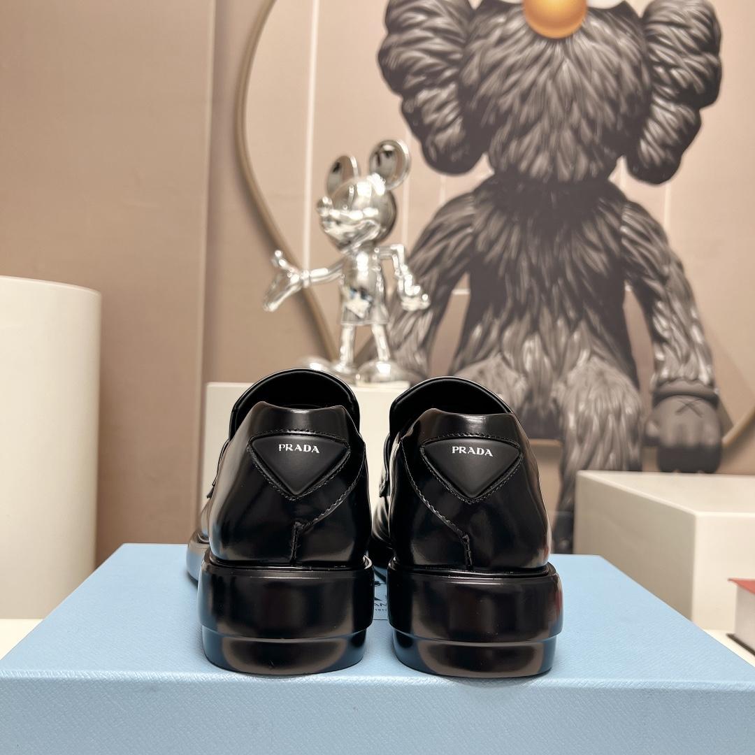 Prada Brushed Leather Loafers - DopestKickz