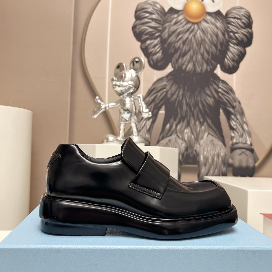 Prada Brushed Leather Loafers - DopestKickz