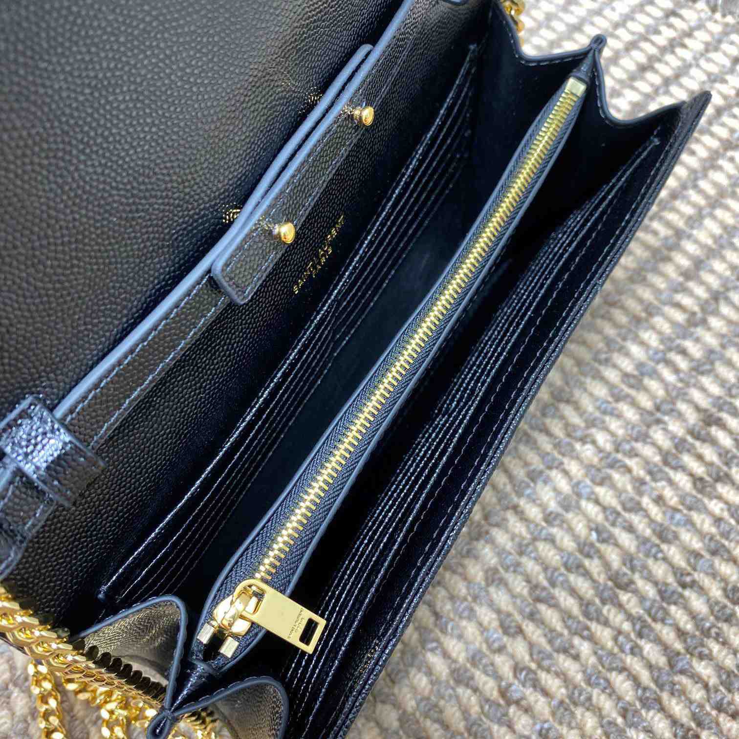 Saint Laurent Cassandre Chain Wallet In Lambskin - DopestKickz