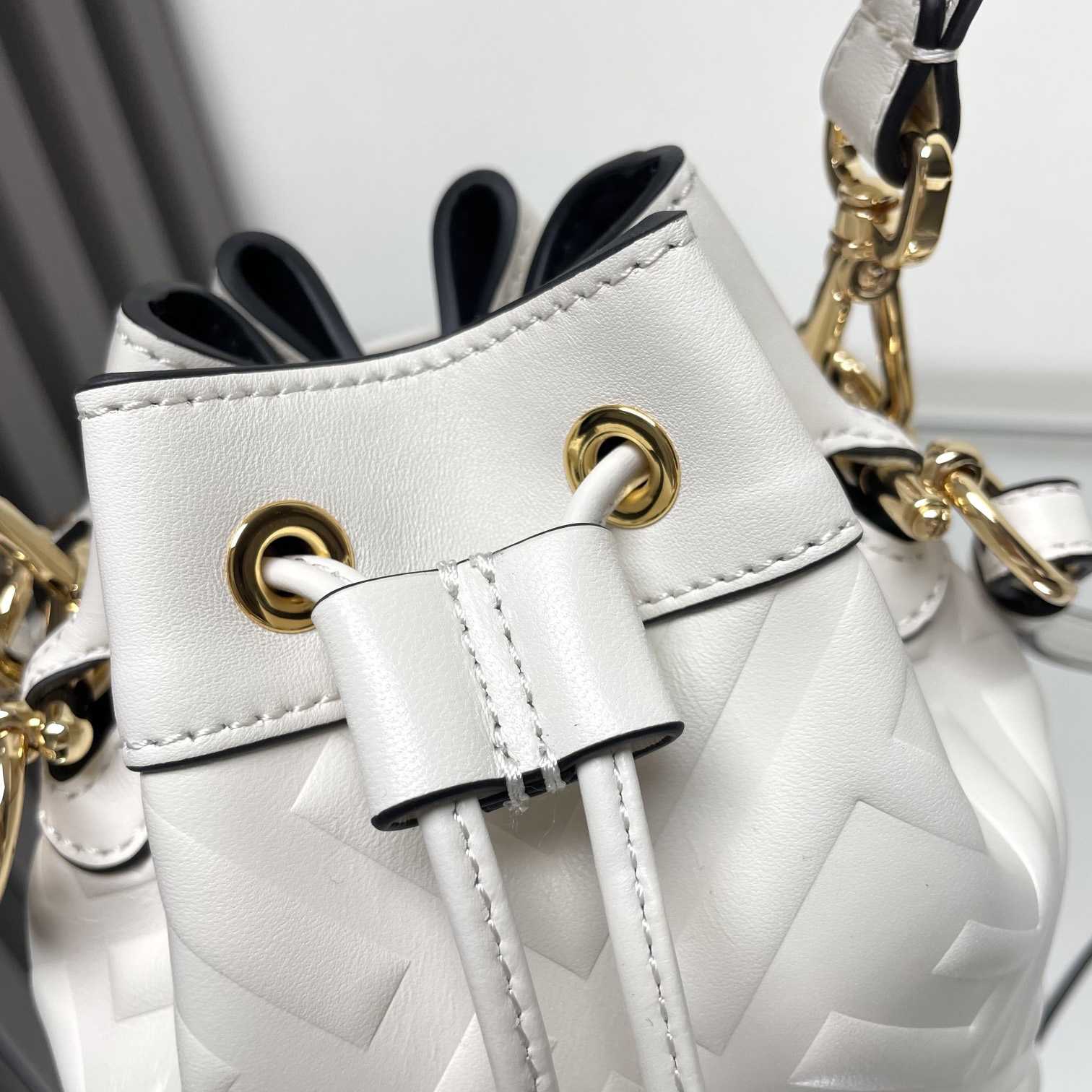 Fendi Mon Tresor White Leather Mini-bag With FF Motif - DopestKickz