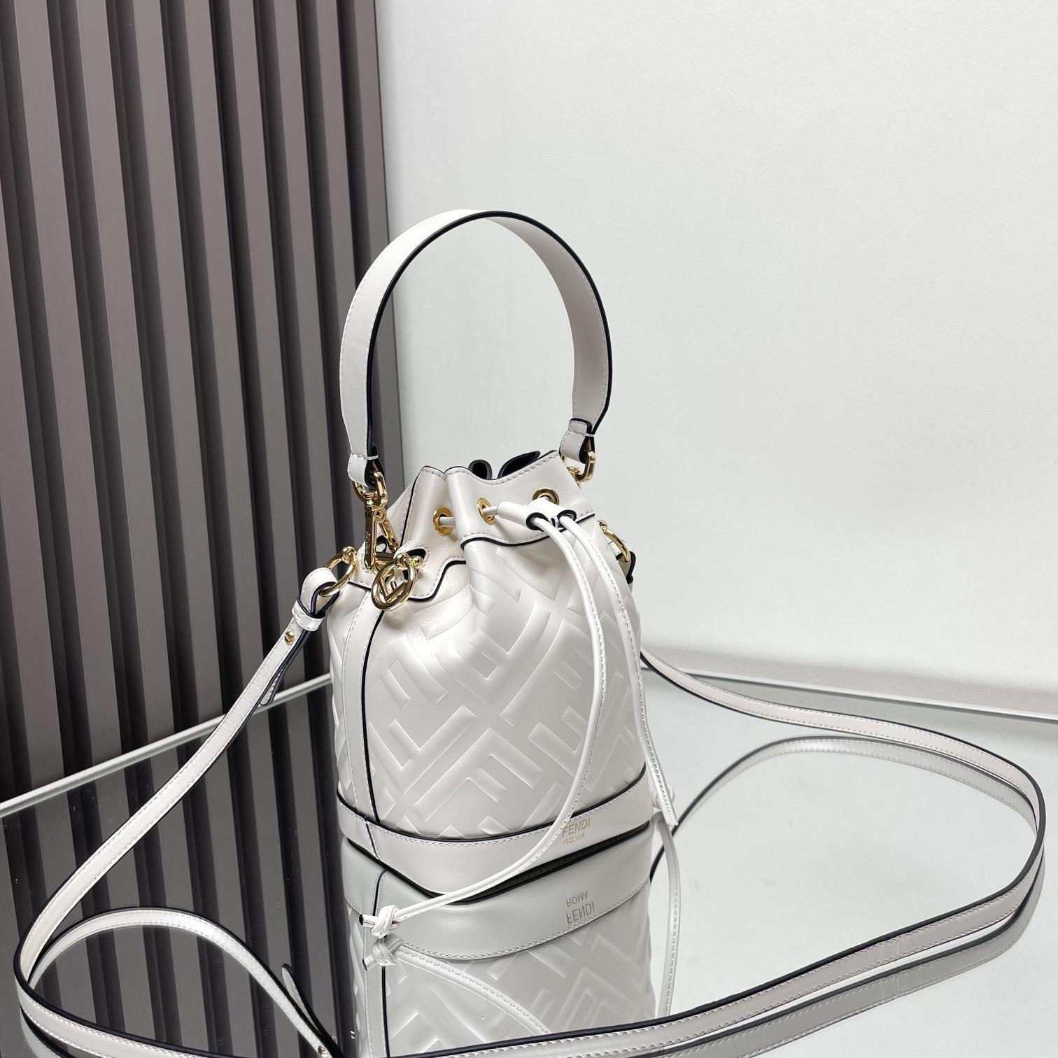 Fendi Mon Tresor White Leather Mini-bag With FF Motif - DopestKickz