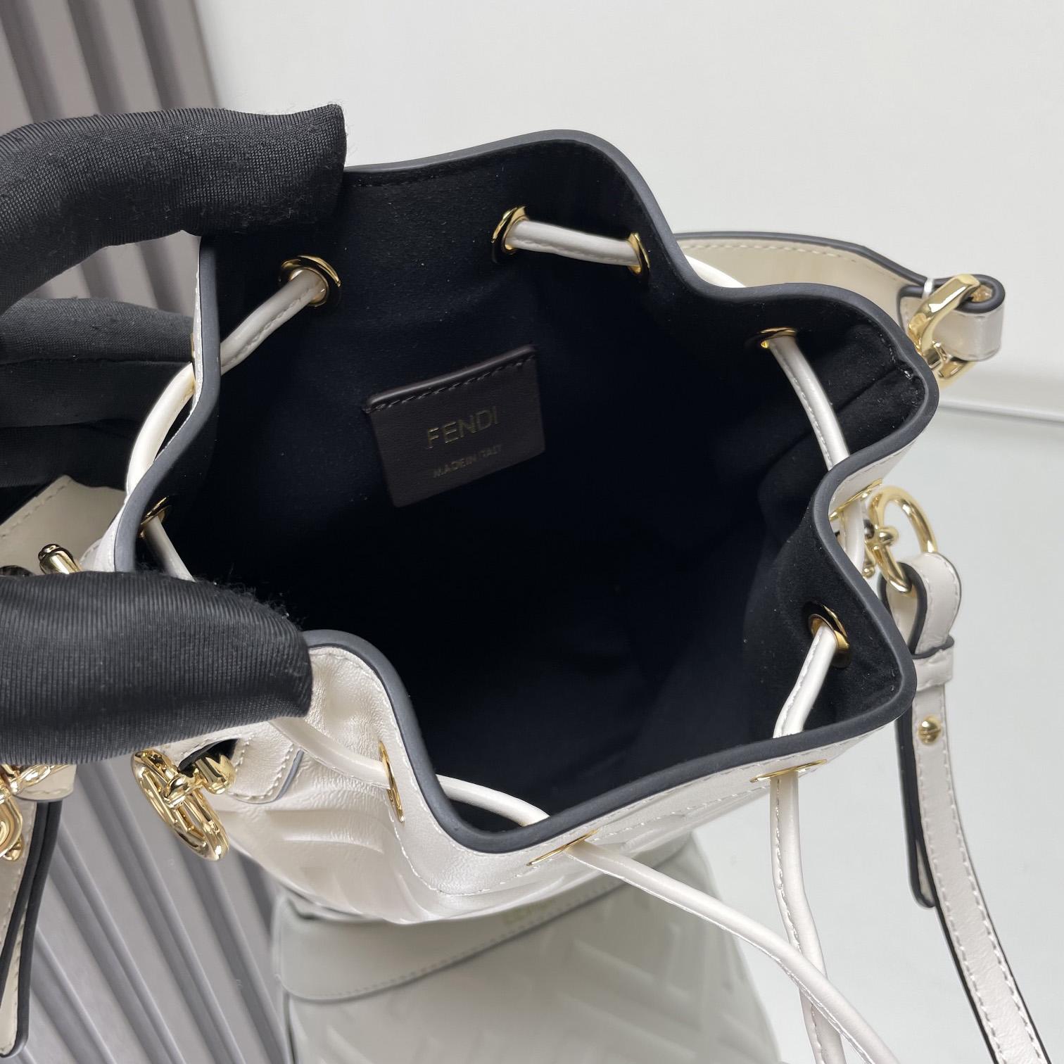 Fendi Mon Tresor White Leather Mini-bag With FF Motif - DopestKickz