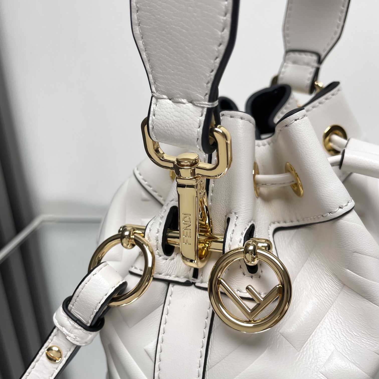 Fendi Mon Tresor White Leather Mini-bag With FF Motif - DopestKickz