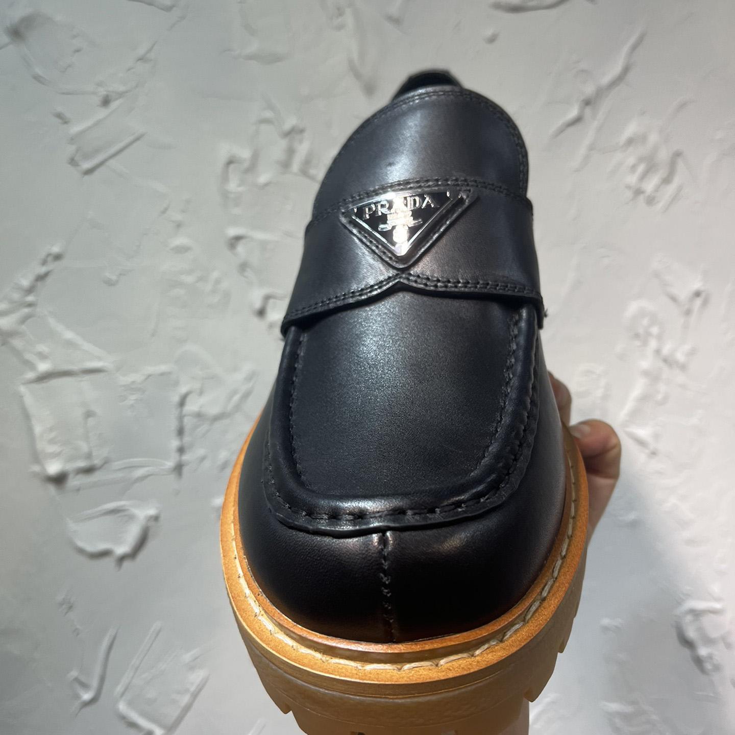 Prada Leather Loafers In Black - DopestKickz