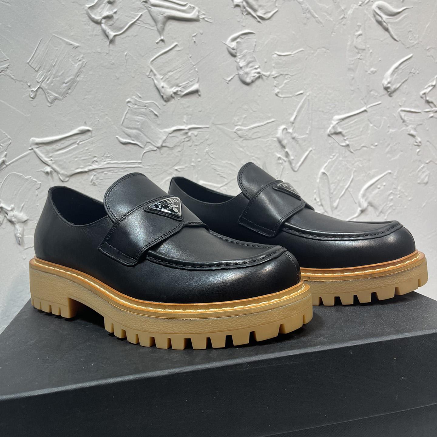 Prada Leather Loafers In Black - DopestKickz