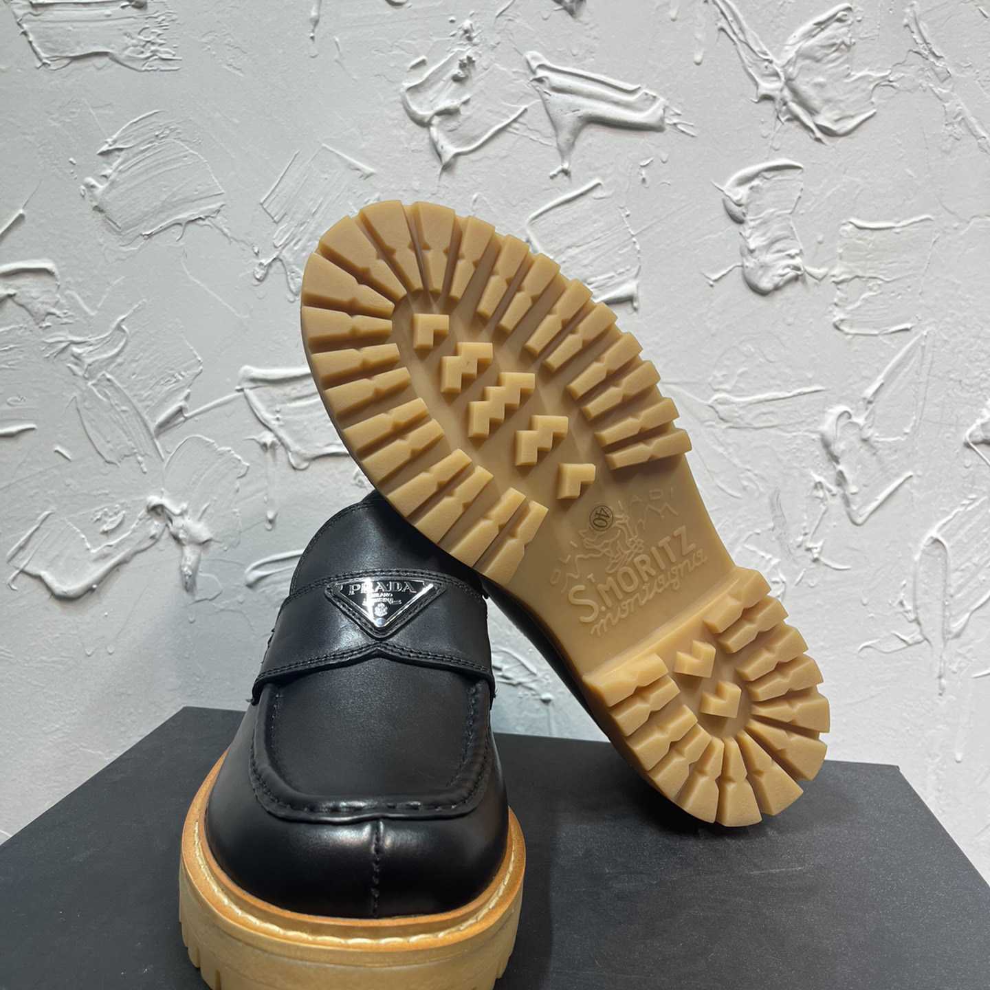 Prada Leather Loafers In Black - DopestKickz