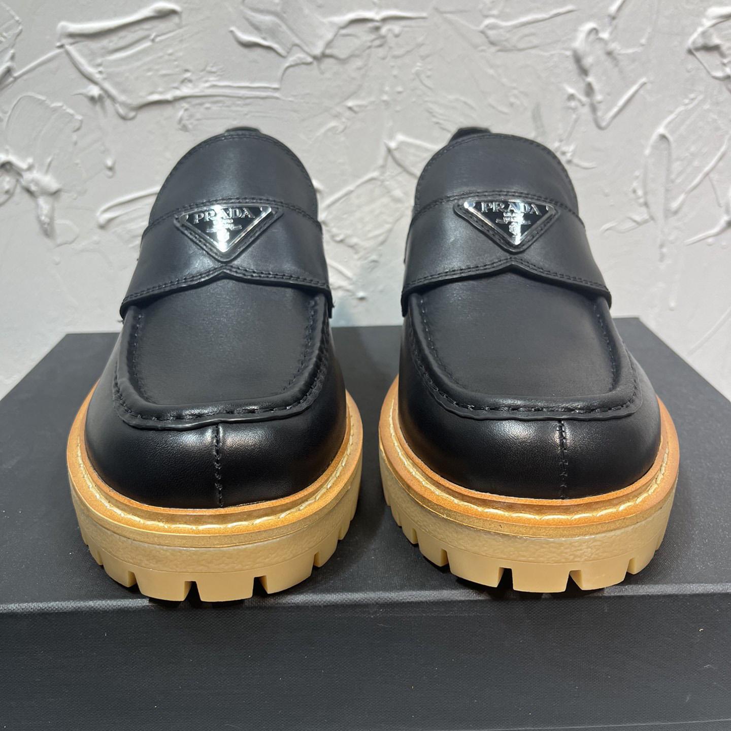 Prada Leather Loafers In Black - DopestKickz