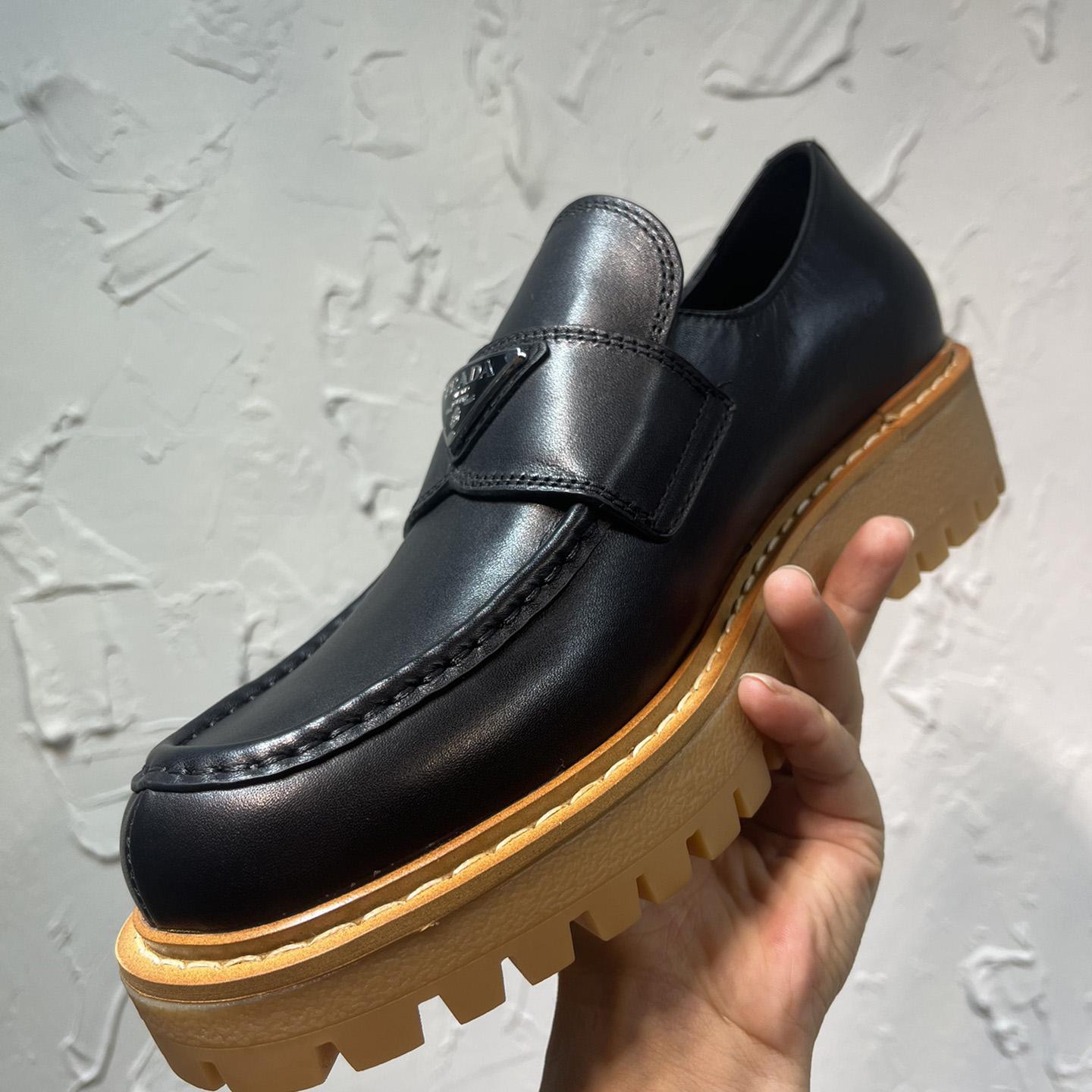 Prada Leather Loafers In Black - DopestKickz
