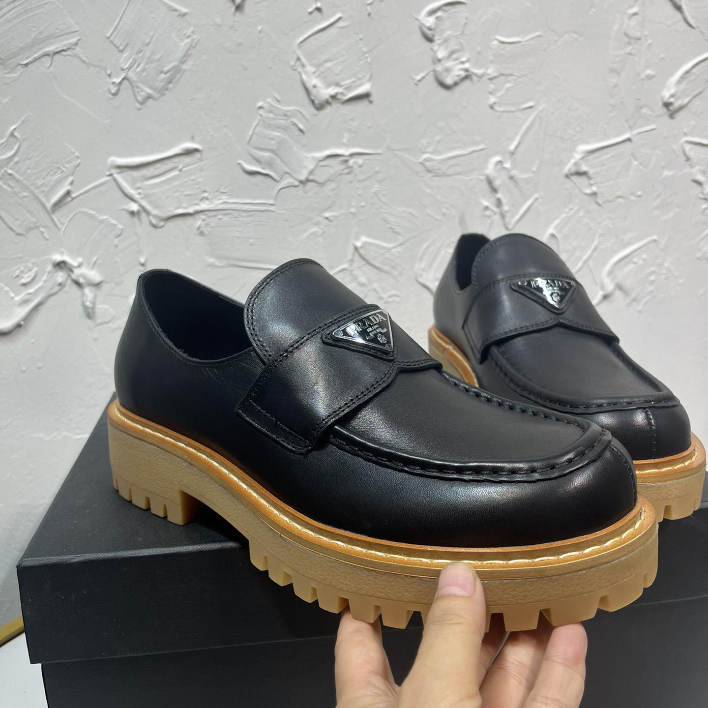Prada Leather Loafers In Black - DopestKickz
