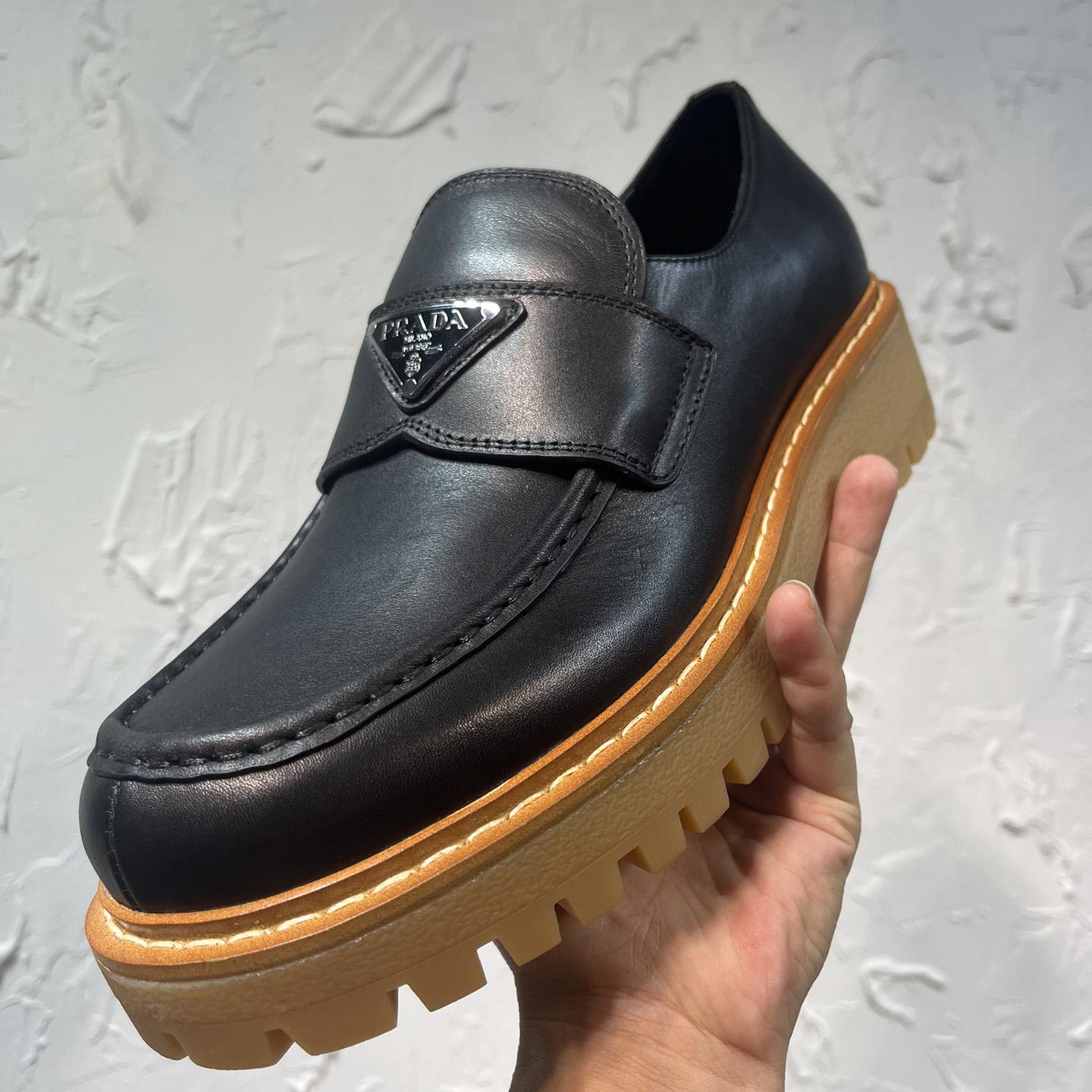 Prada Leather Loafers In Black - DopestKickz