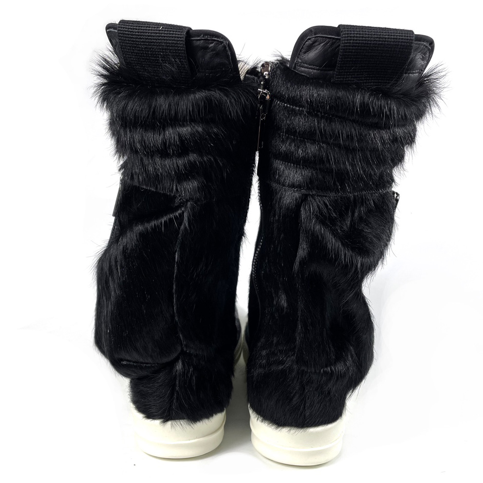 Rick Owens Black Pony Hair Cargobasket - DopestKickz