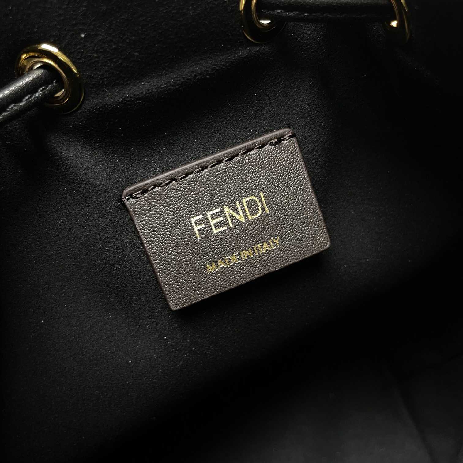 Fendi Mon Tresor Black Leather Mini-bag With FF Motif - DopestKickz