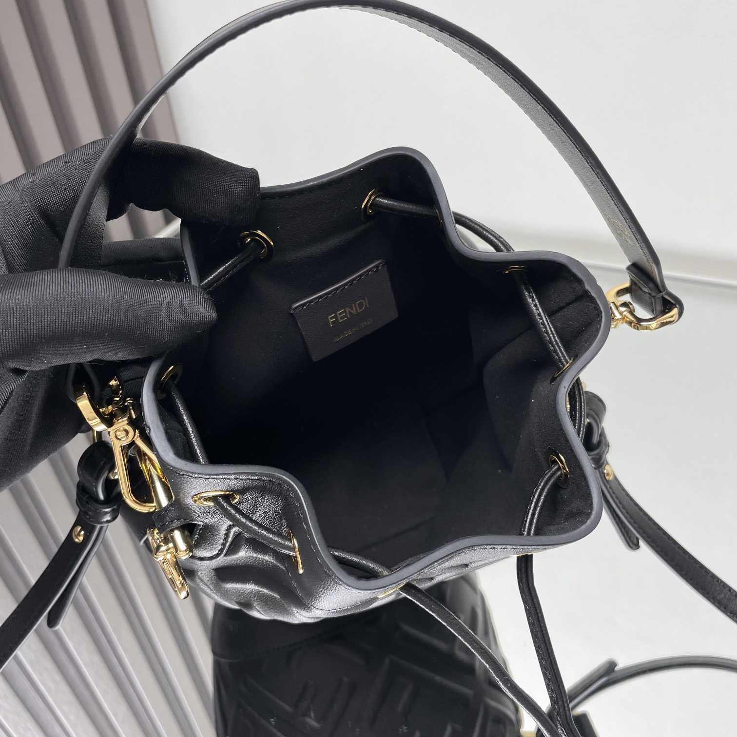 Fendi Mon Tresor Black Leather Mini-bag With FF Motif - DopestKickz