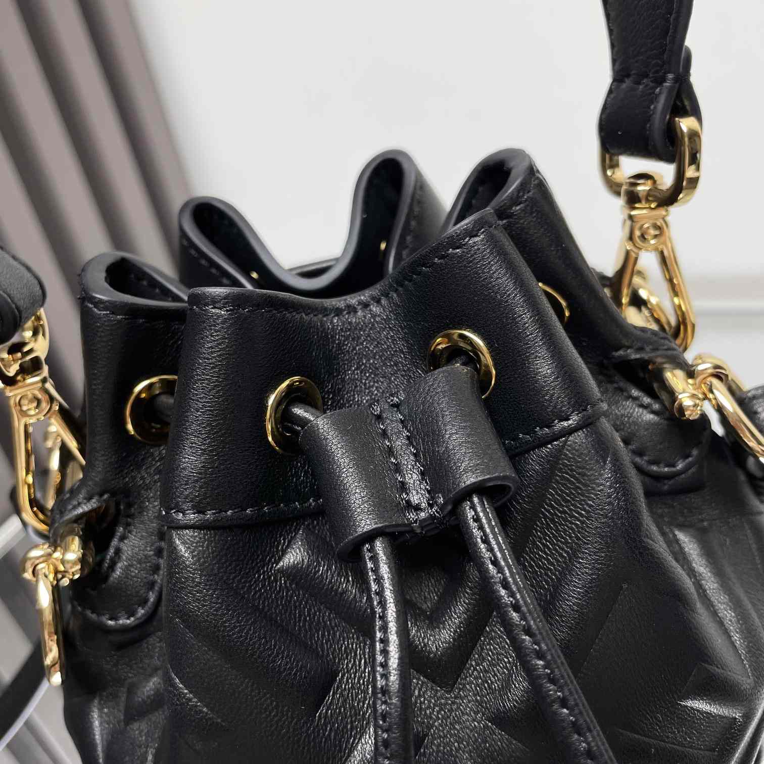 Fendi Mon Tresor Black Leather Mini-bag With FF Motif - DopestKickz