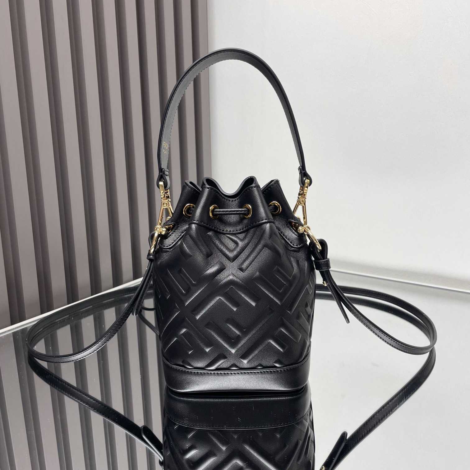 Fendi Mon Tresor Black Leather Mini-bag With FF Motif - DopestKickz