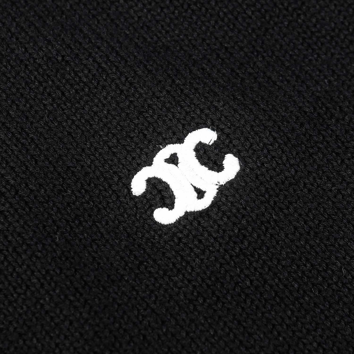 Celine Triomphe V-Neck Sweater 'Black' - DopestKickz