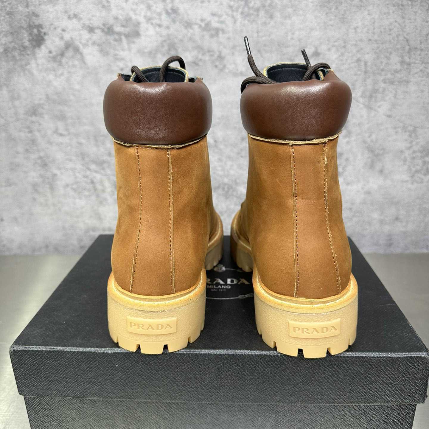 Prada Lug-sole Leather Boots - DopestKickz