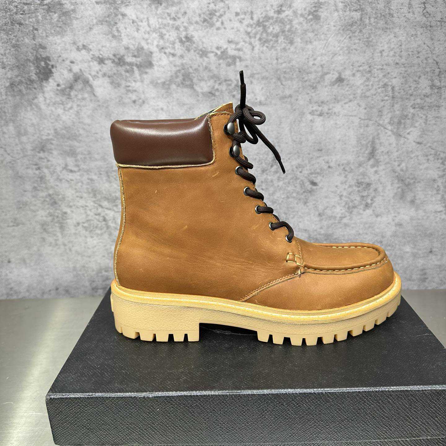 Prada Lug-sole Leather Boots - DopestKickz