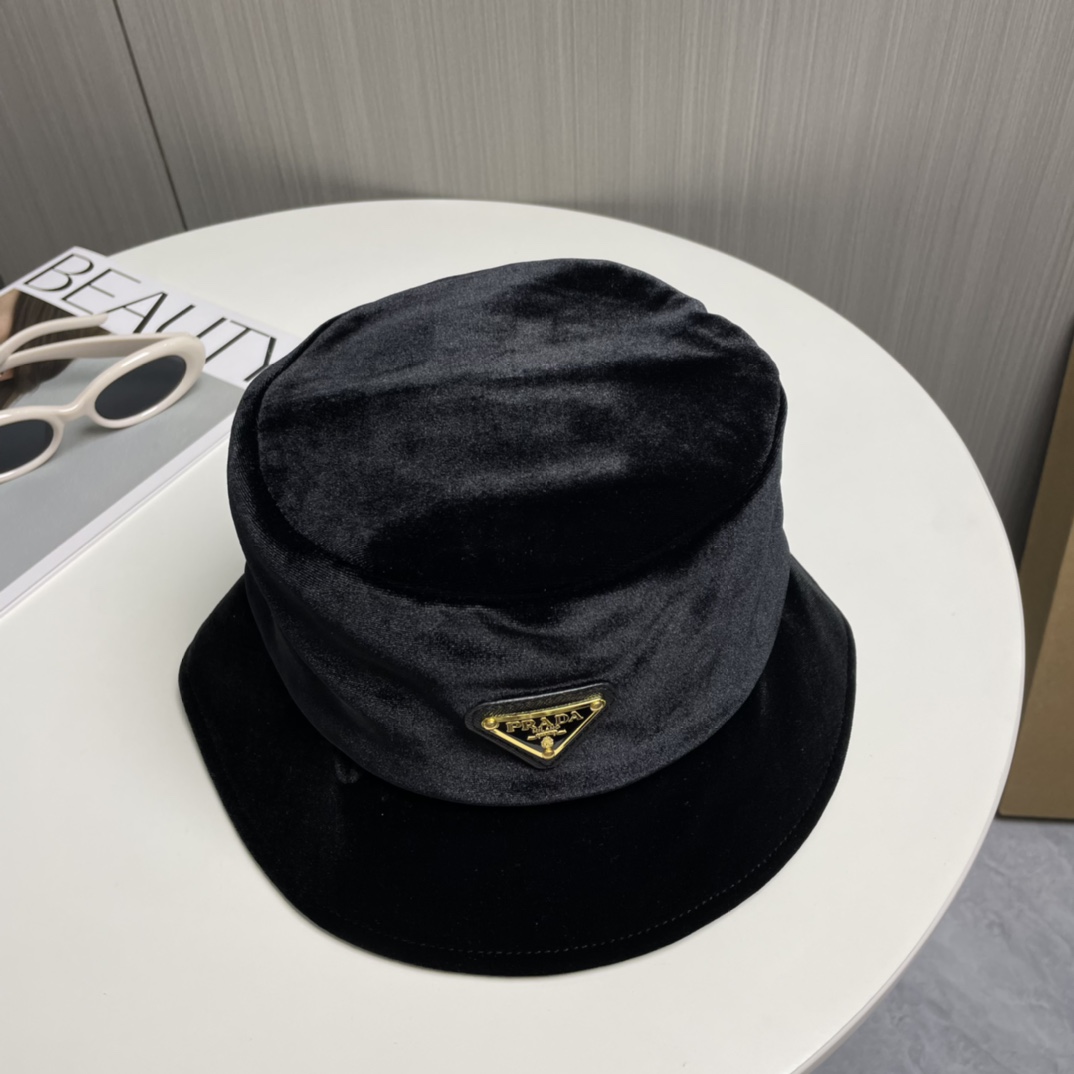 Prada Velvet Bucket Hat - DopestKickz