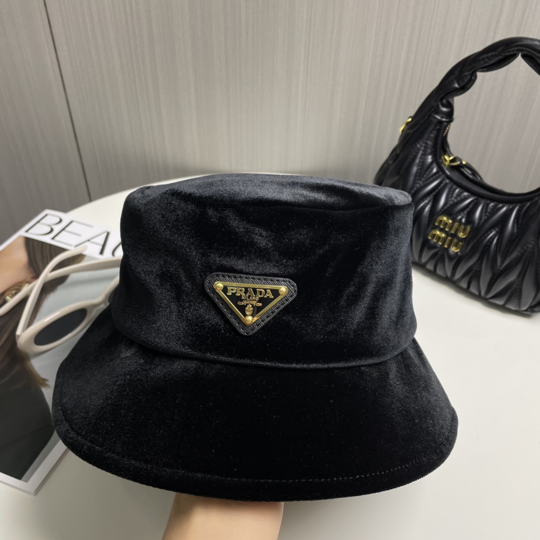 Prada Velvet Bucket Hat - DopestKickz