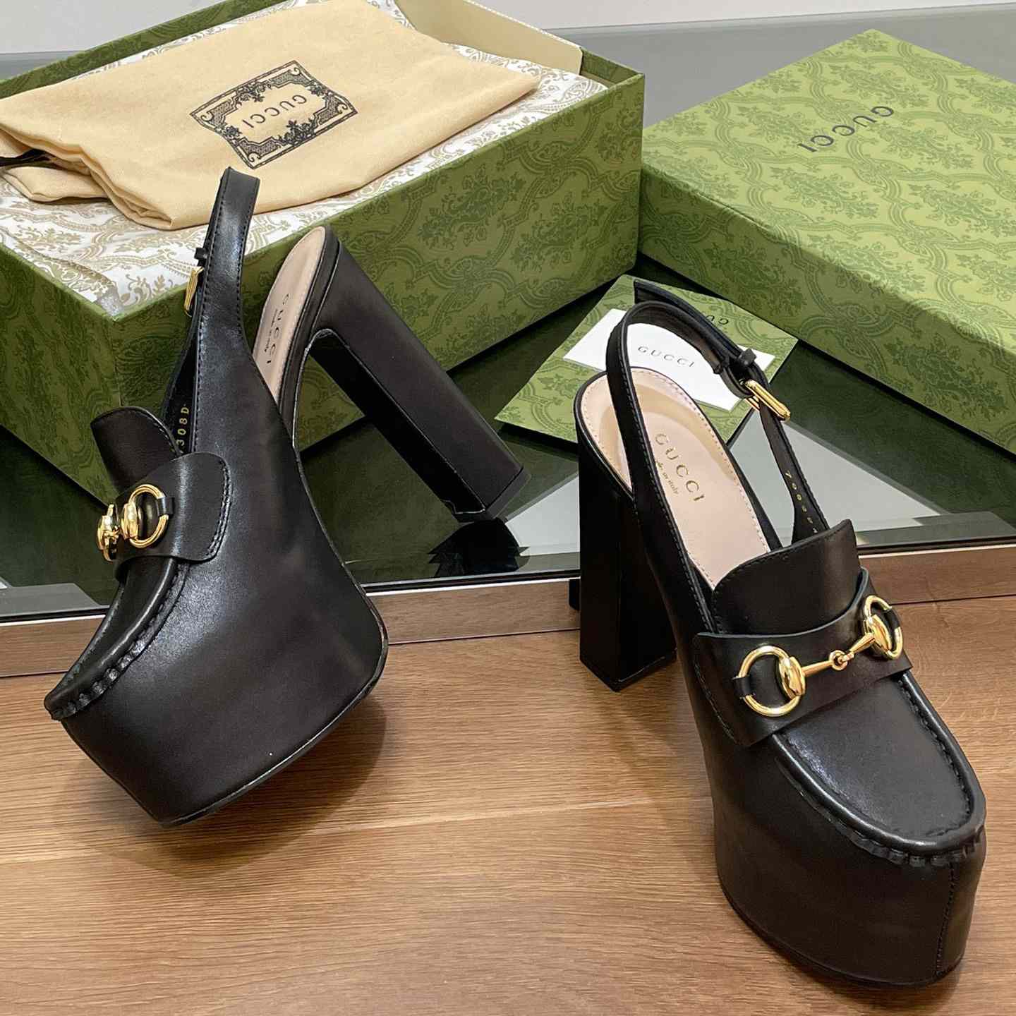 Gucci Women's Horsebit Platform Loafer Slingback - DopestKickz