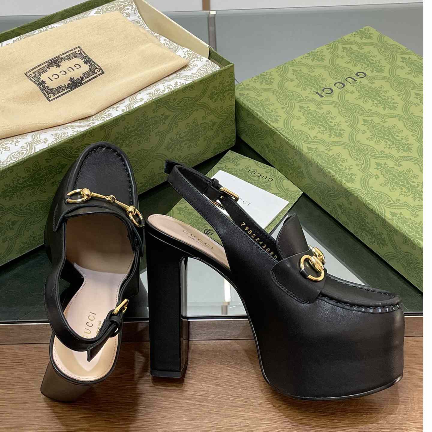 Gucci Women's Horsebit Platform Loafer Slingback - DopestKickz