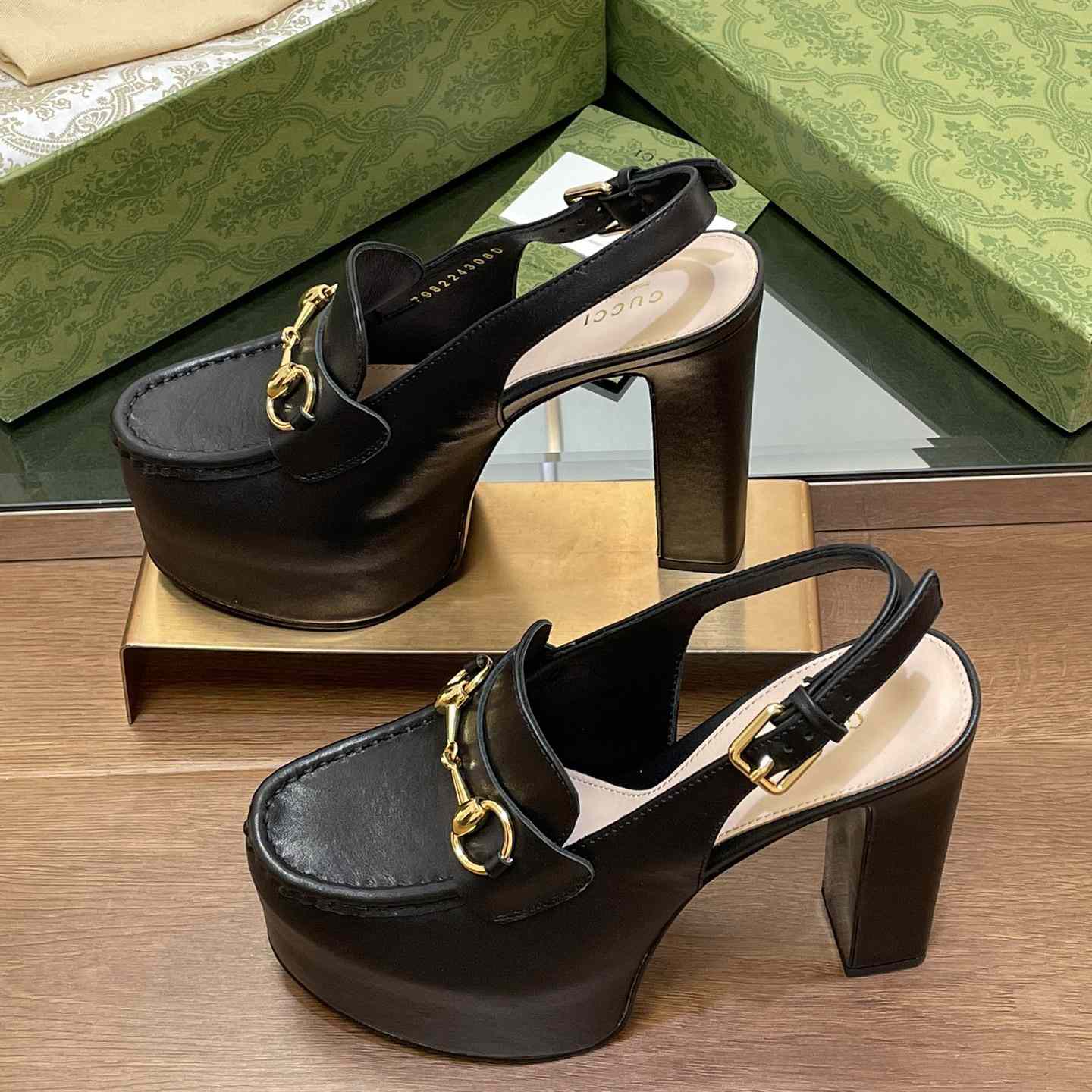 Gucci Women's Horsebit Platform Loafer Slingback - DopestKickz