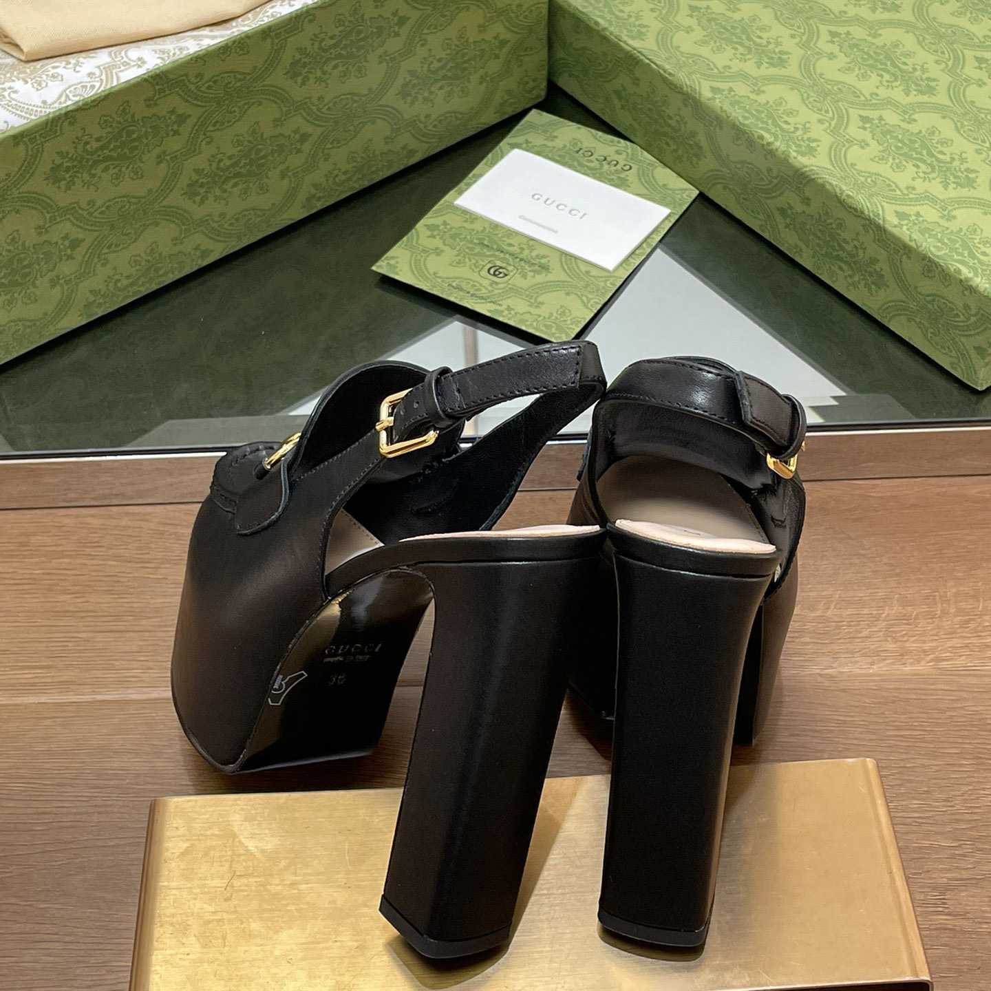 Gucci Women's Horsebit Platform Loafer Slingback - DopestKickz