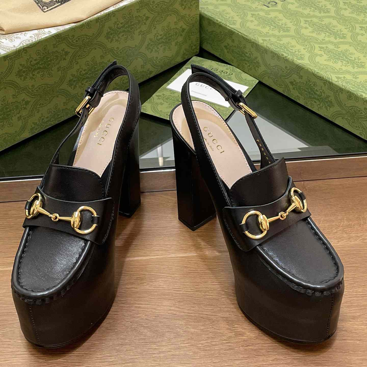 Gucci Women's Horsebit Platform Loafer Slingback - DopestKickz