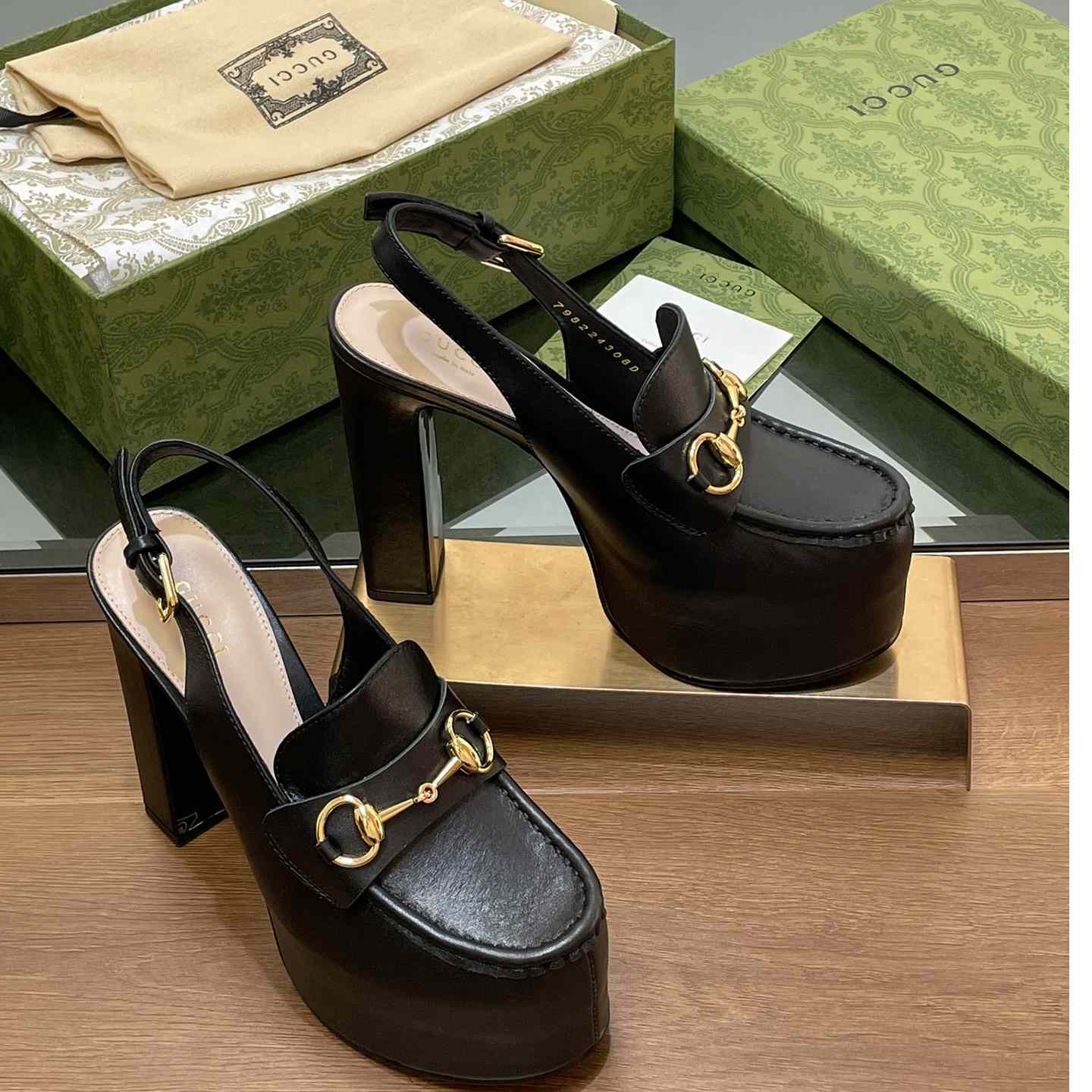 Gucci Women's Horsebit Platform Loafer Slingback - DopestKickz