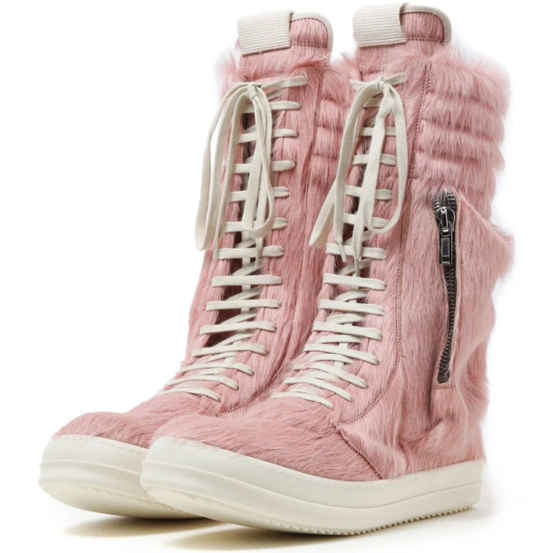 Rick Owens Dirty Pink Pony Hair Cargobasket - DopestKickz