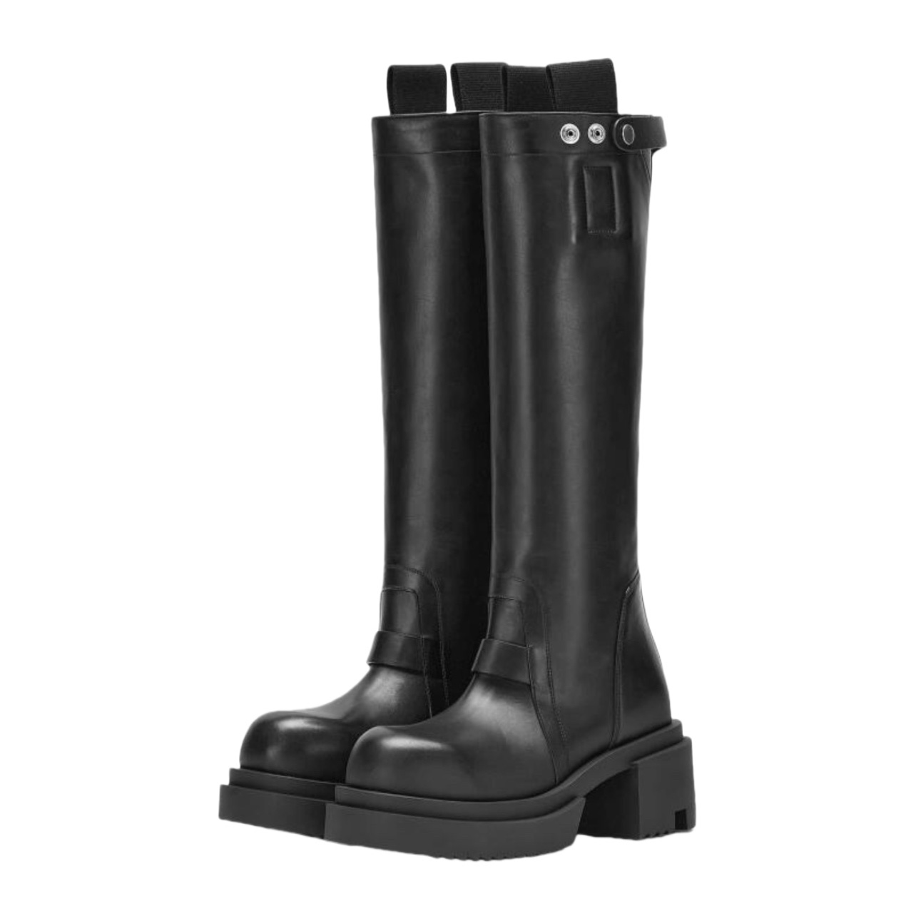 Rick Owens Pull On Bogun Leather Boots - DopestKickz