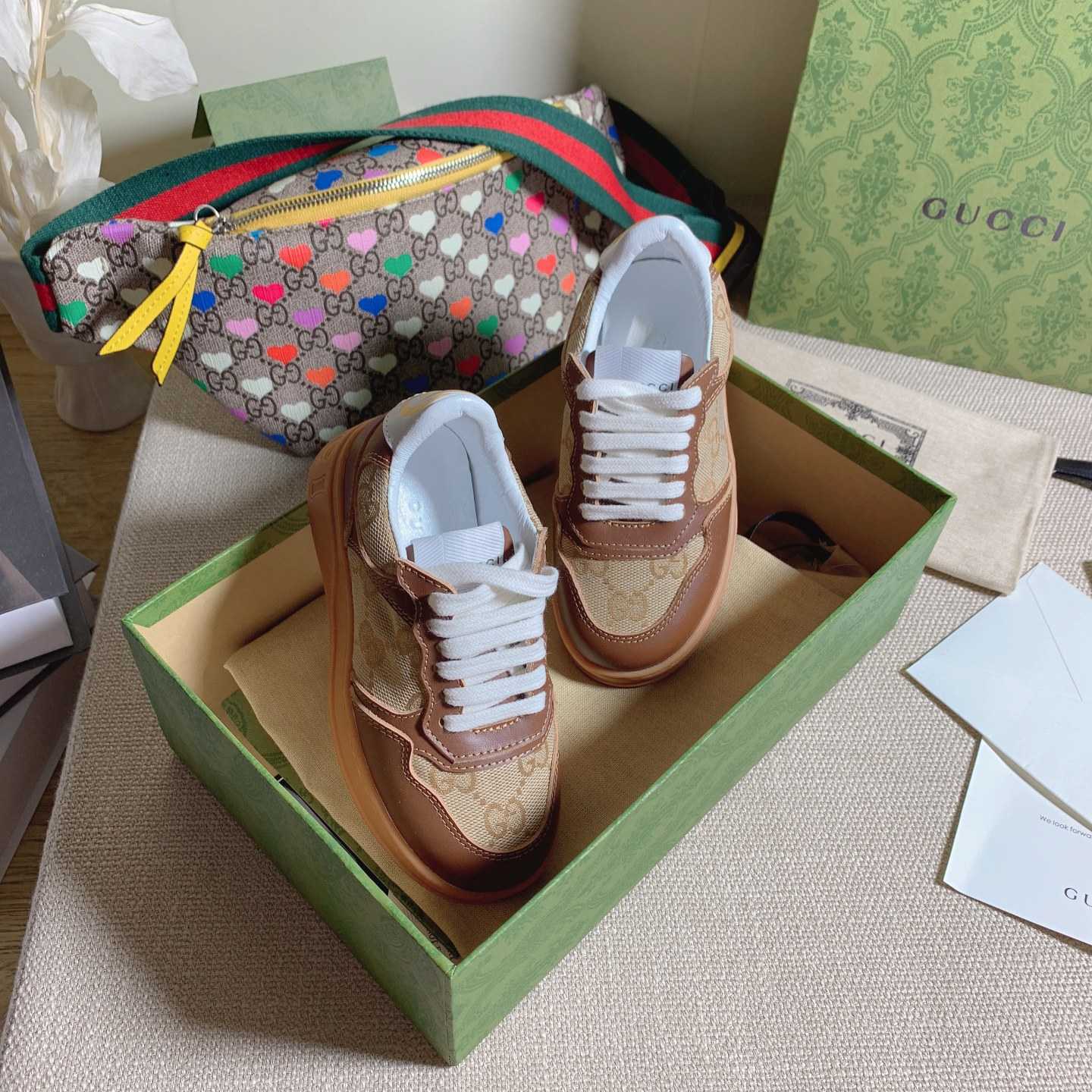 Gucci Toddler Leather Platform Sneaker - DopestKickz
