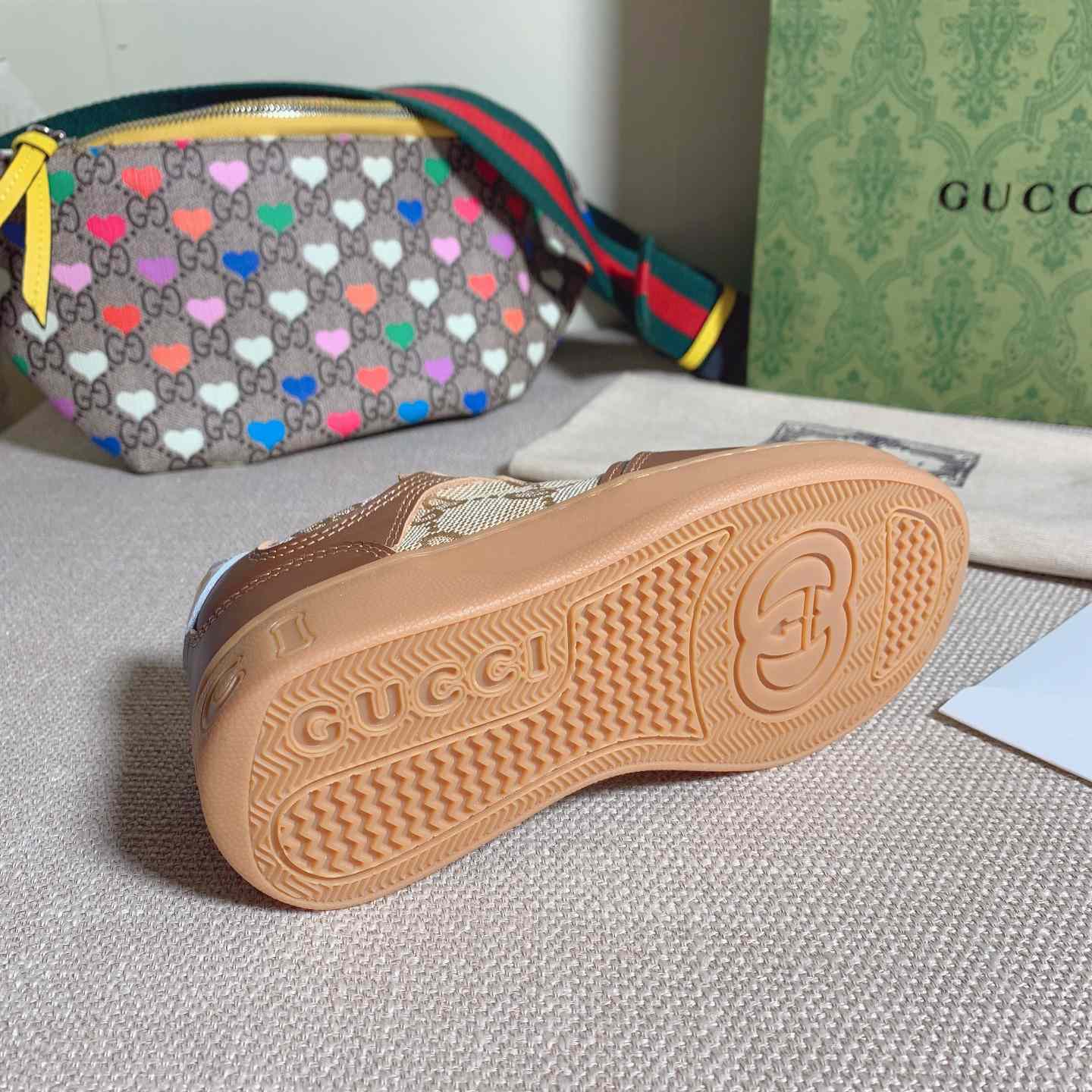 Gucci Toddler Leather Platform Sneaker - DopestKickz