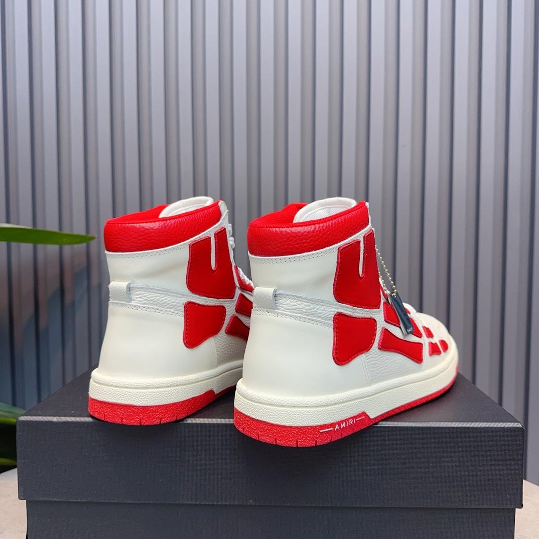 Amiri Leather-Textile High-Top Sneakers - DopestKickz