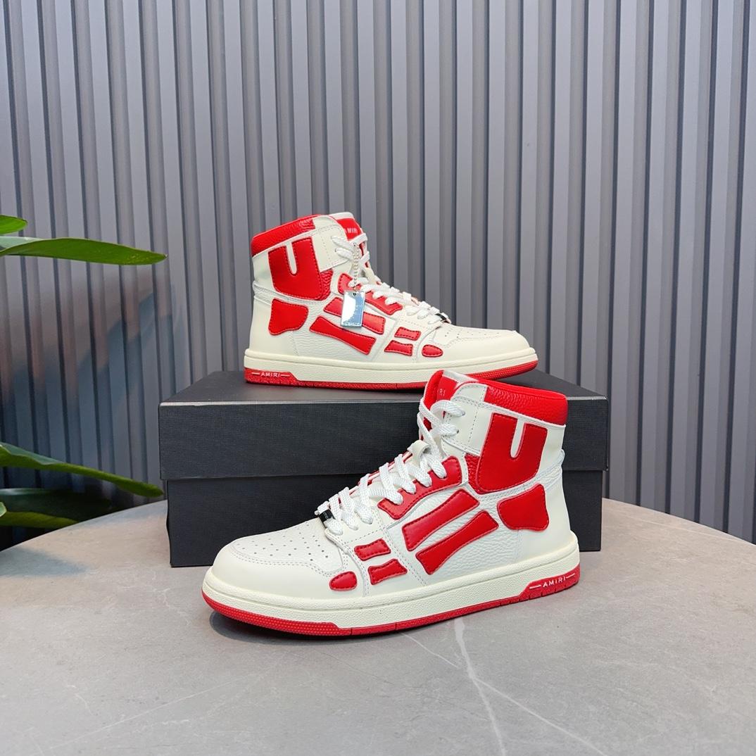 Amiri Leather-Textile High-Top Sneakers - DopestKickz