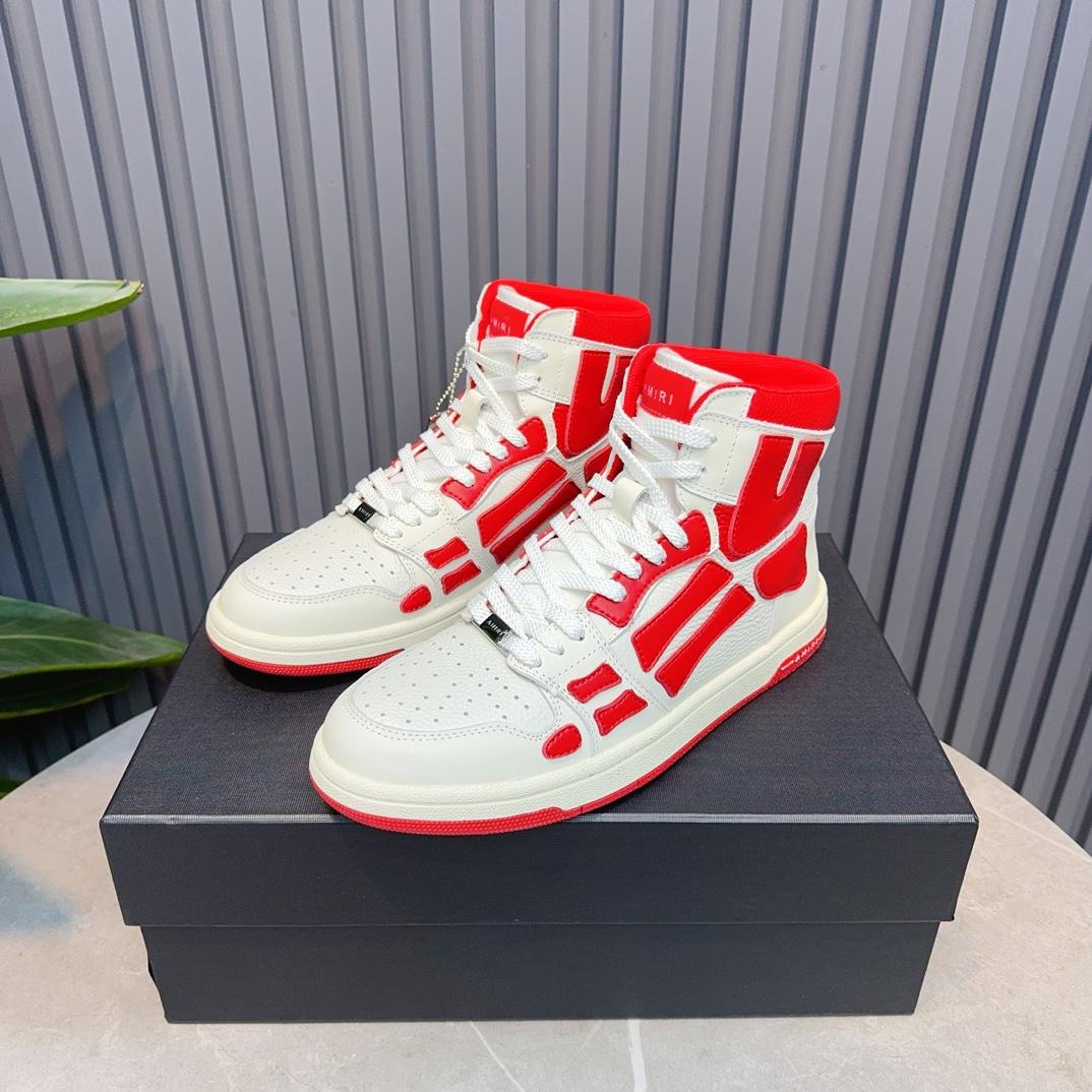 Amiri Leather-Textile High-Top Sneakers - DopestKickz