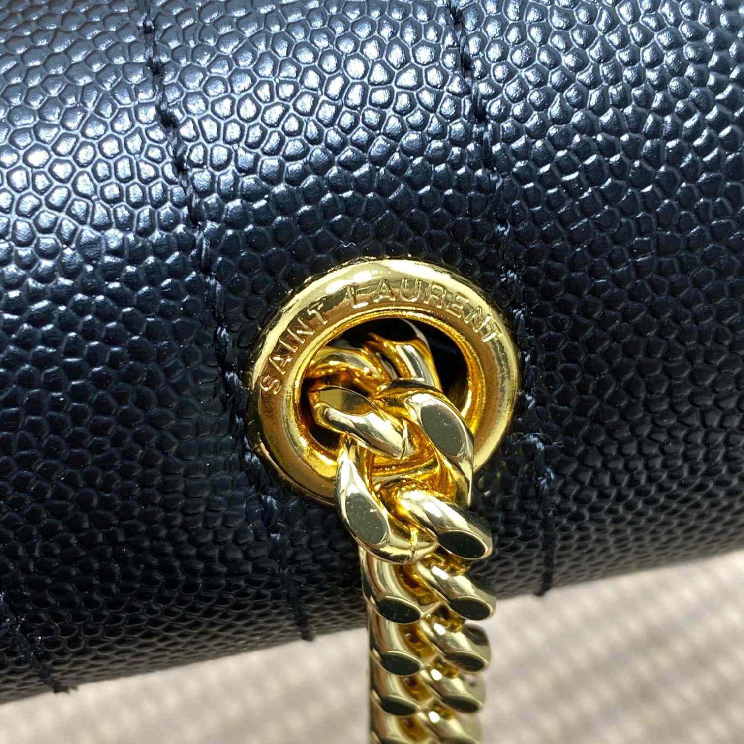 Saint Laurent Envelope Small In Quilted Grain De Poudre Embossed Leather - DopestKickz