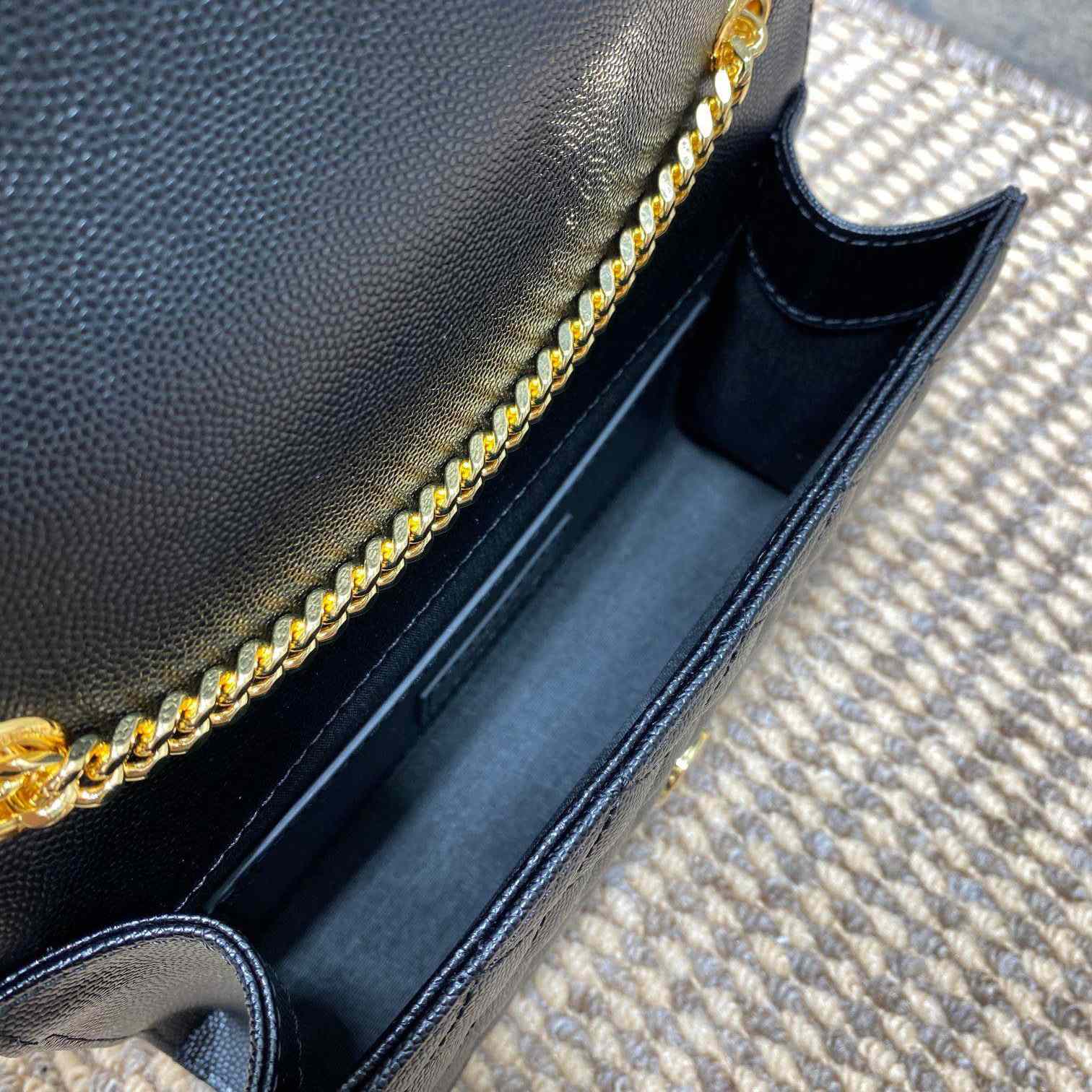 Saint Laurent Envelope Small In Quilted Grain De Poudre Embossed Leather - DopestKickz