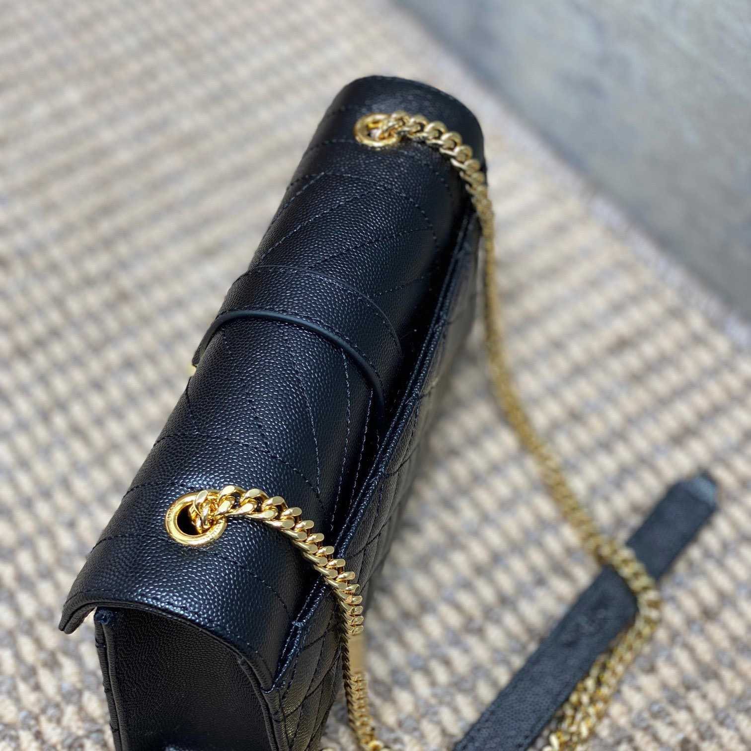 Saint Laurent Envelope Small In Quilted Grain De Poudre Embossed Leather - DopestKickz