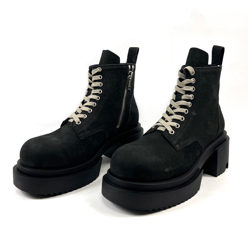 Rick Owens Low Army Bogun 80mm leather boots - DopestKickz
