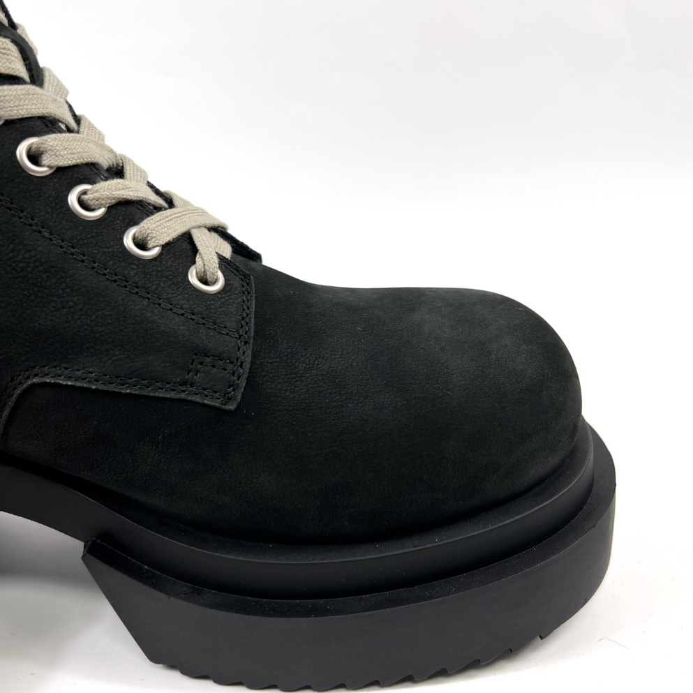 Rick Owens Low Army Bogun 80mm leather boots - DopestKickz