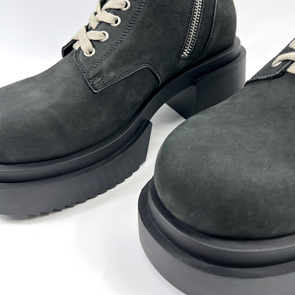 Rick Owens Low Army Bogun 80mm leather boots - DopestKickz