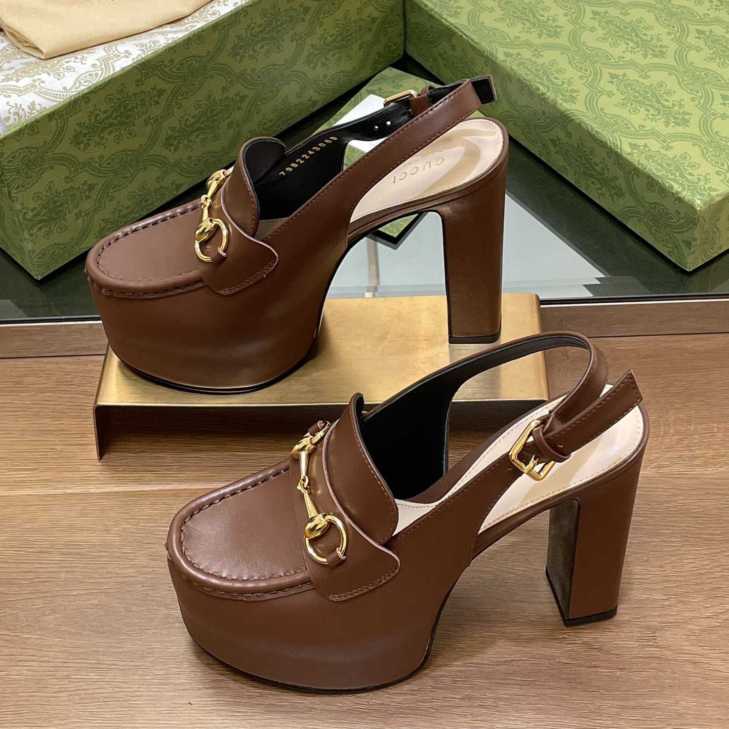 Gucci Women's Horsebit Platform Loafer Slingback - DopestKickz