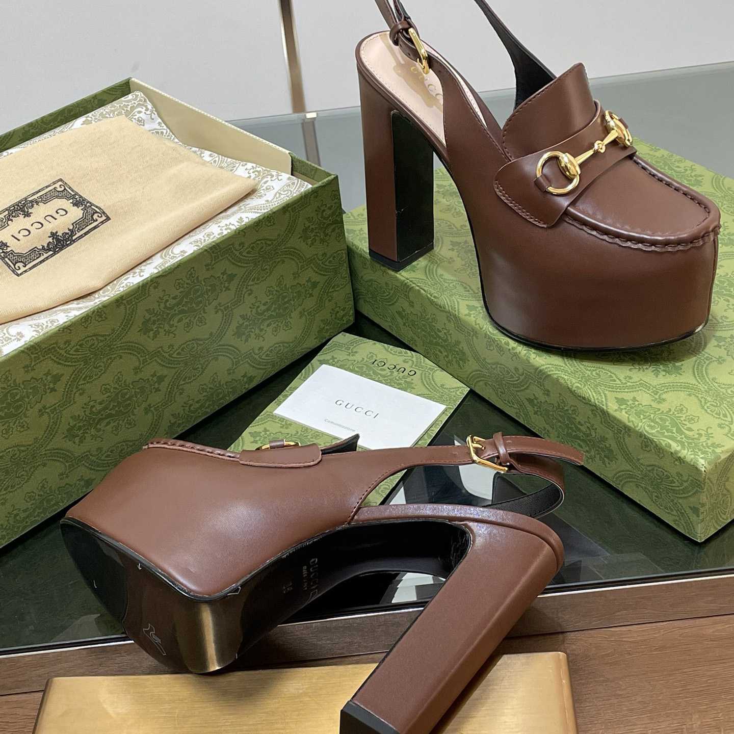 Gucci Women's Horsebit Platform Loafer Slingback - DopestKickz